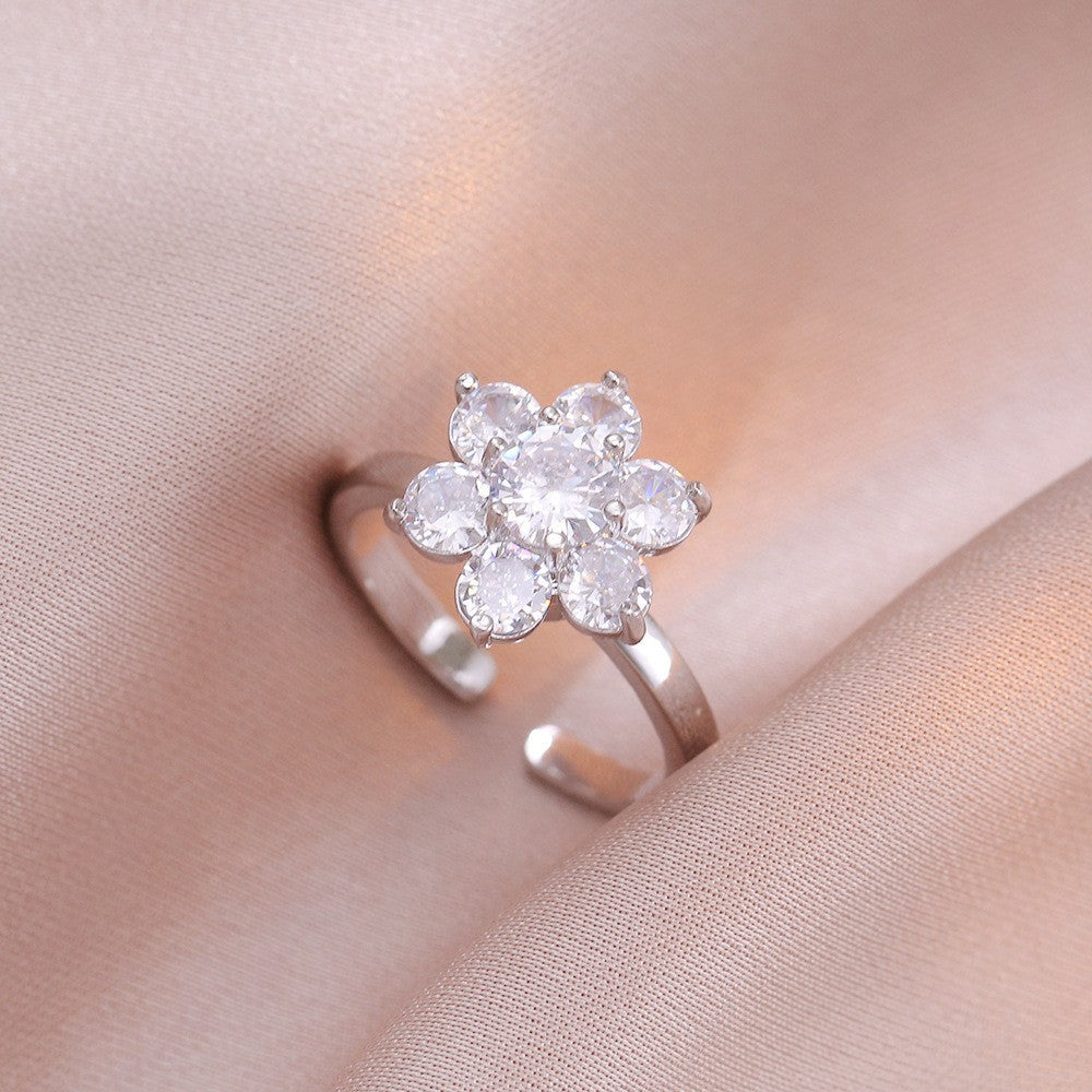 Adjustable Spinning Zircon Copper Ring