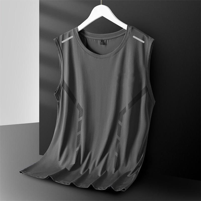 Men's Quick-Dry Mesh Sports Vest with Geometric Patterns
