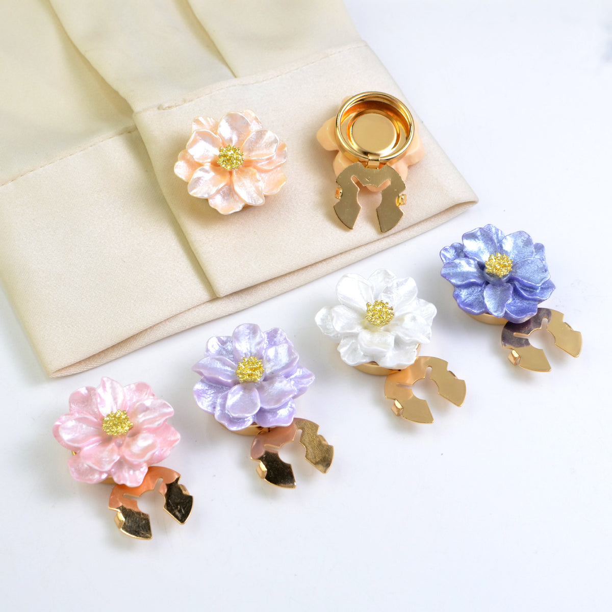 Pearlescent Floral Button Cover