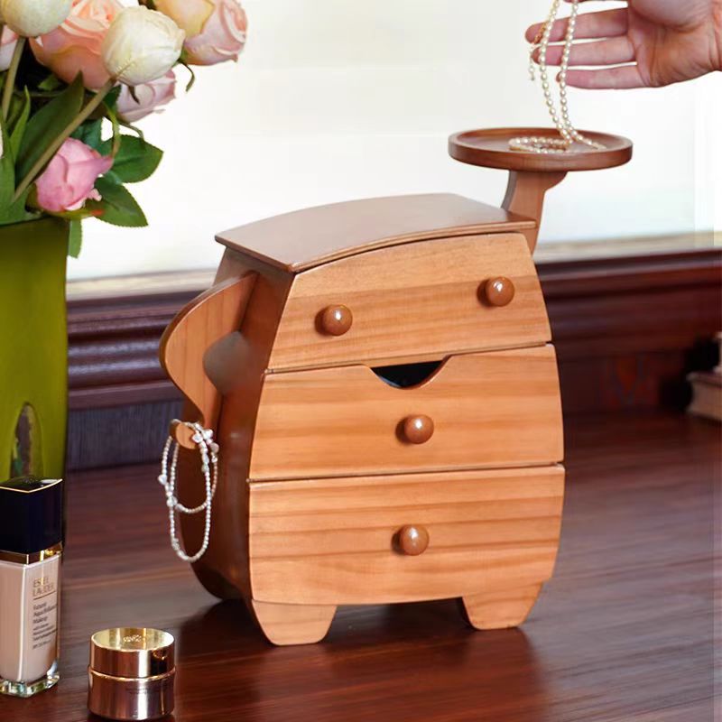 Fat and plump solid wood storage box
