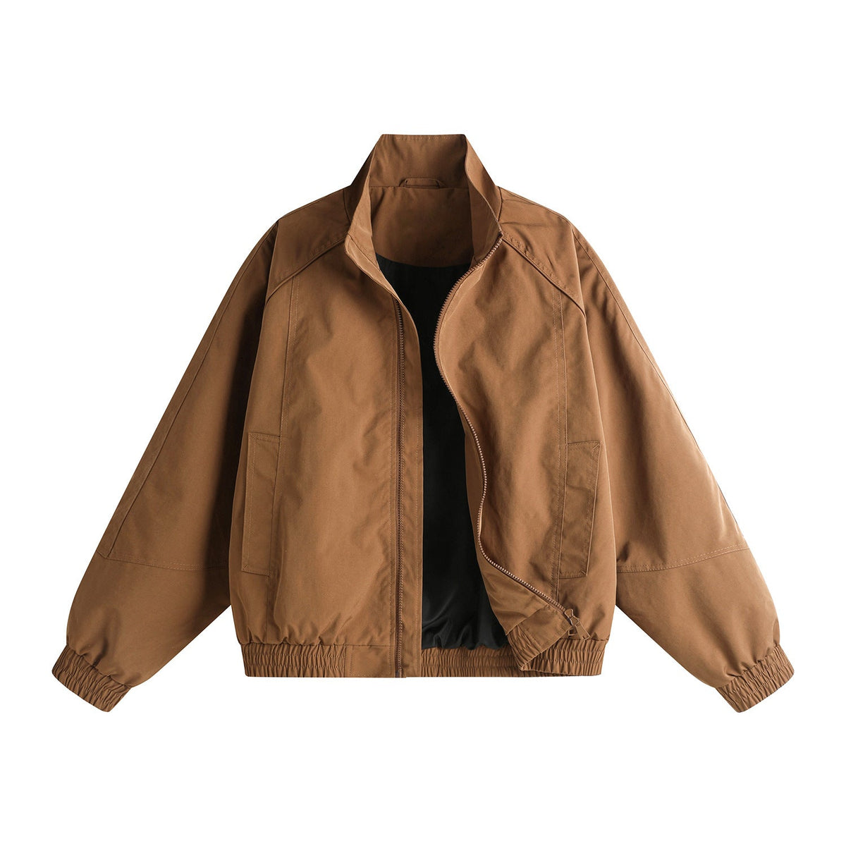 Modern Stand-Collar Zip-Up Jacket in Versatile Lightweight Fabric