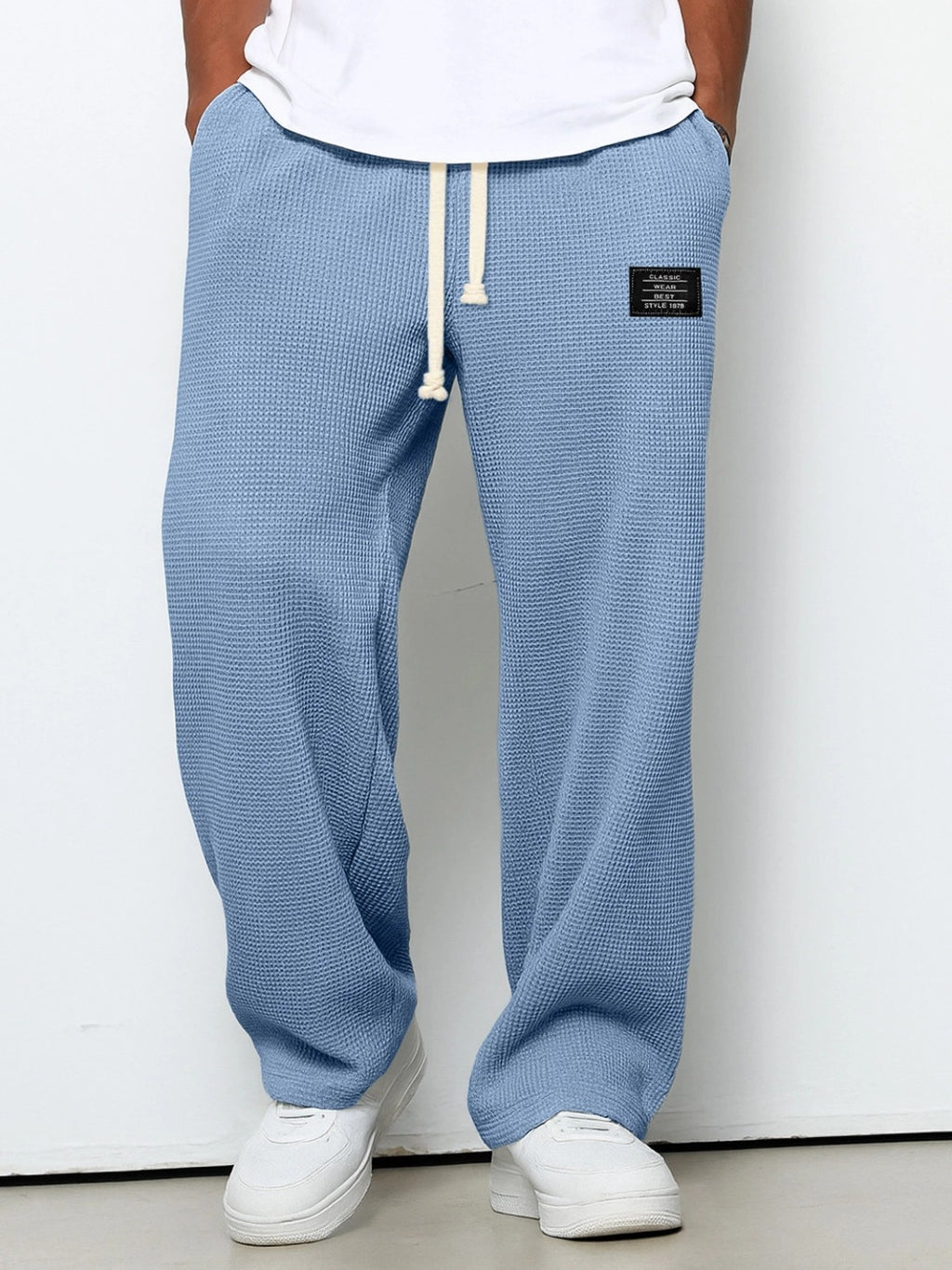 Waffle Pattern Men's Quick-Dry Straight Leg Pants