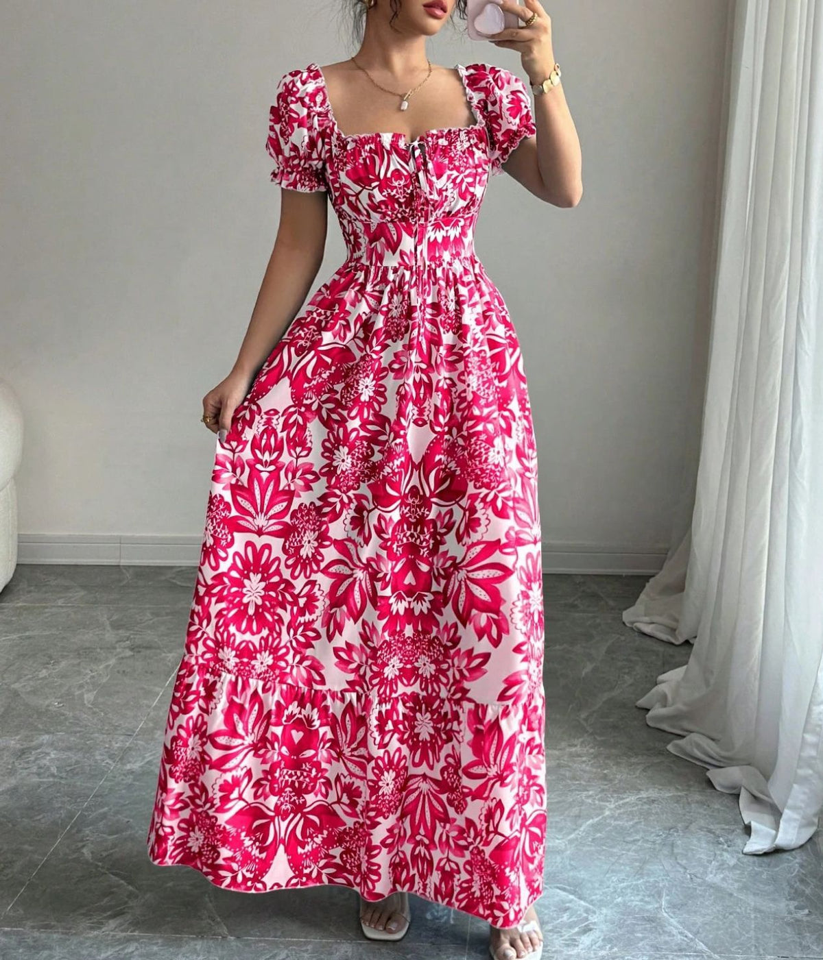 Elysian Bloom Midi Dress