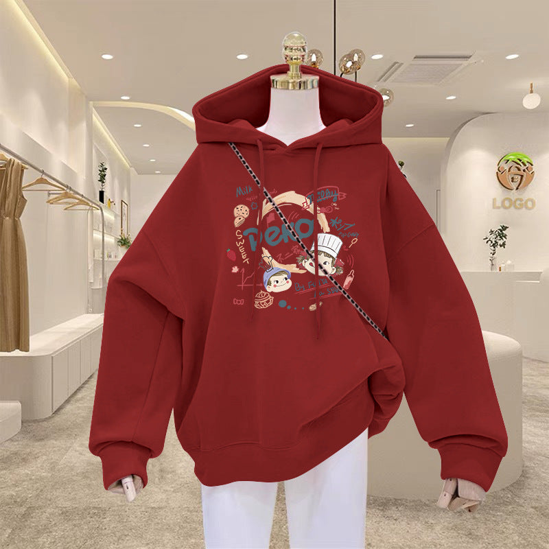 Fleece-lined and thickened sweatshirt