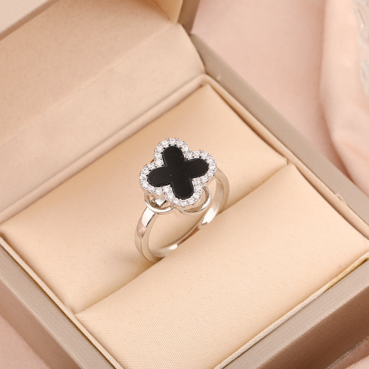 Adjustable Spinning Zircon Copper Ring