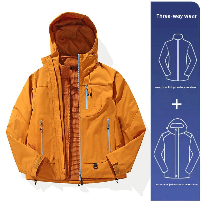 Windproof Waterproof Outdoor Jacket with Removable Fleece Liner