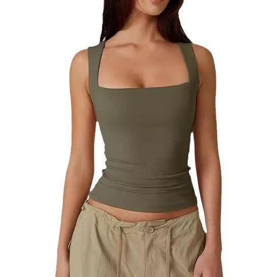 Women's Square Neck Sleeveless Vest Top