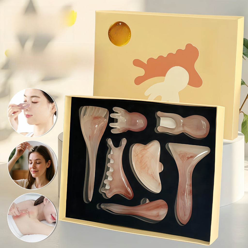 Facial gua sha and tendon-striking stick