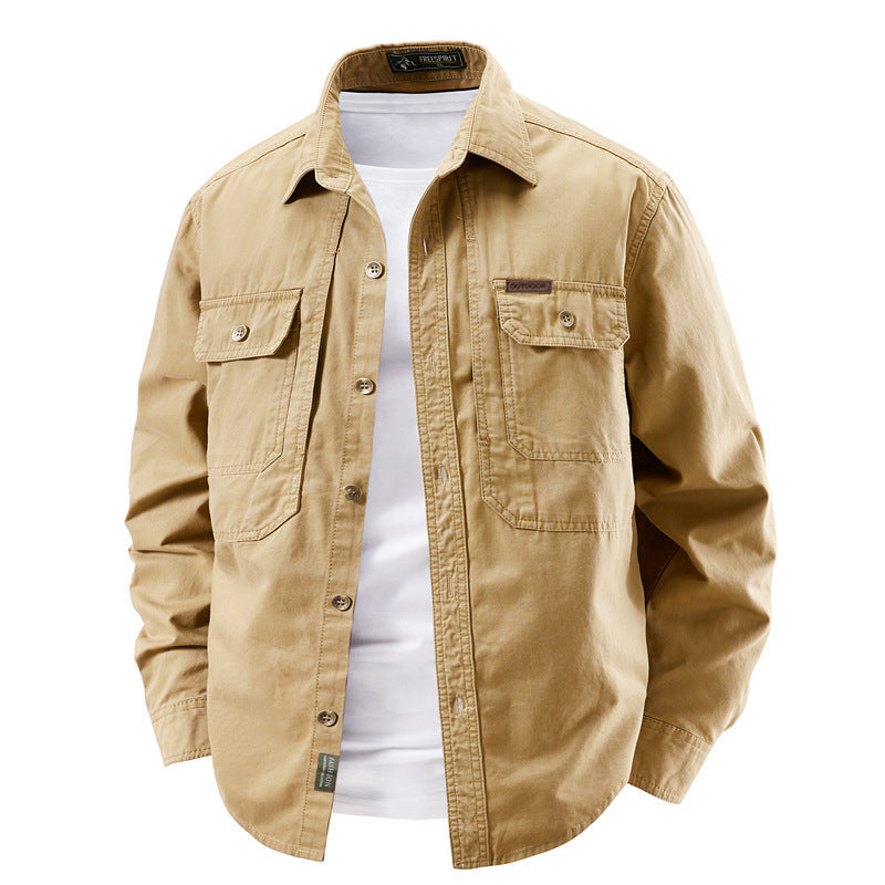Mens Long Sleeve Cotton Work Shirt - Durable Comfort in Multiple Colors