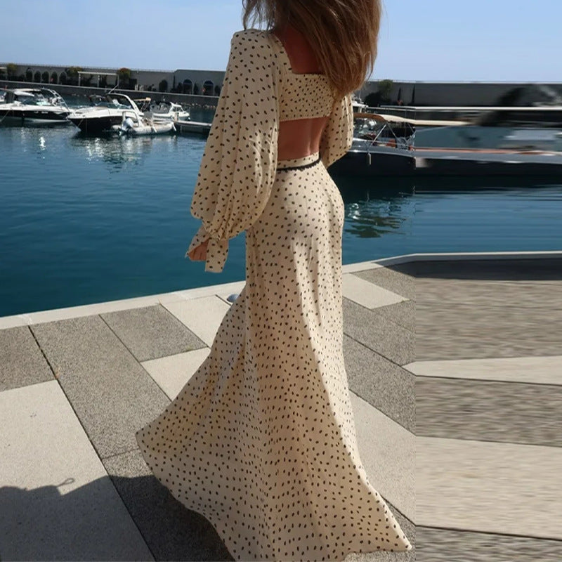 Polka Dot Sleeveless Dress Set