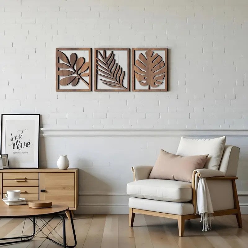 Wooden Palm Leaf Wall Hanging Decor