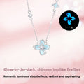 Fluorescent Starburst Four-Leaf Clover Necklace