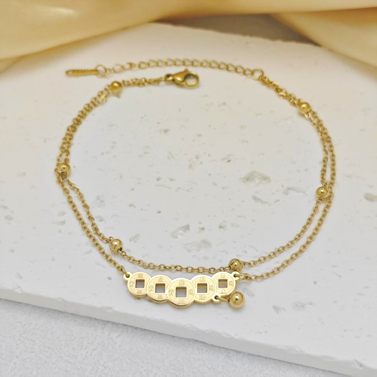 Fashion Titanium Steel Ankle Chain with Tassel