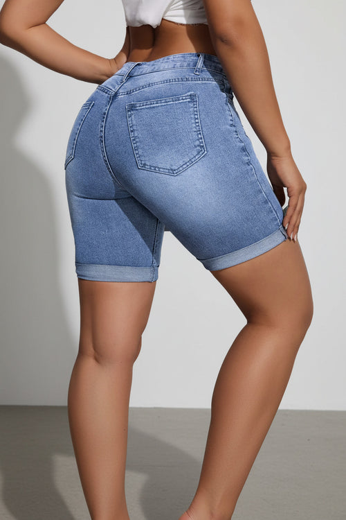 AeroFlex Light Blue Denim Shorts