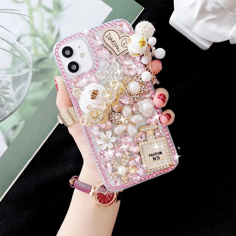 Rhinestone Silicone Phone Case for iPhone