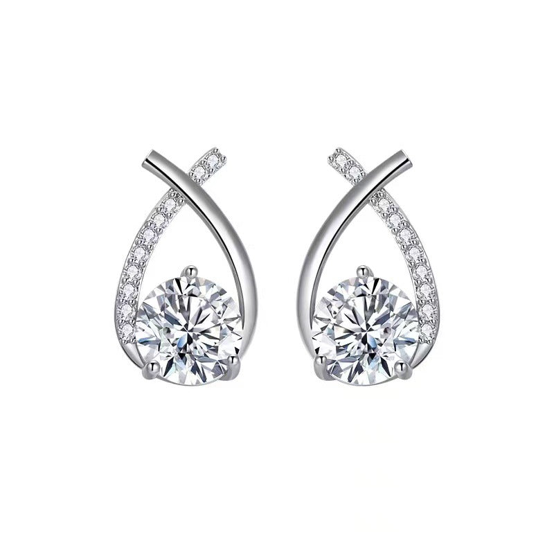 Luminara Cross Zircon Earrings