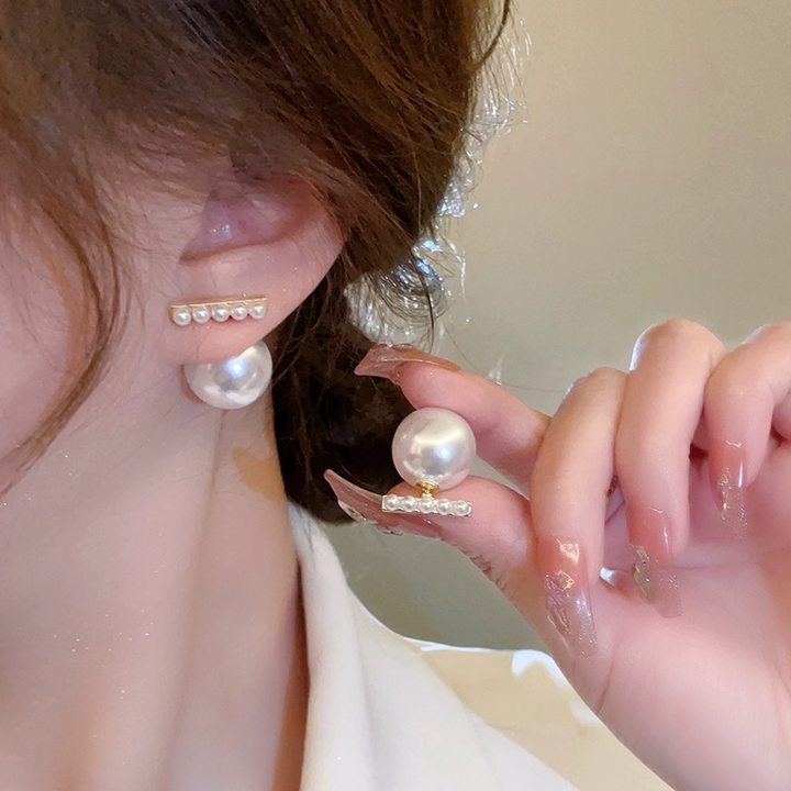 Lustre Bloom Silver Pearl Earrings