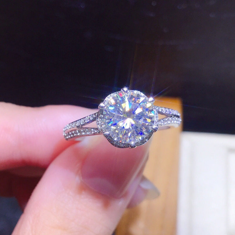 Radiant Hearts Diamond Simulant Adjustable Ring