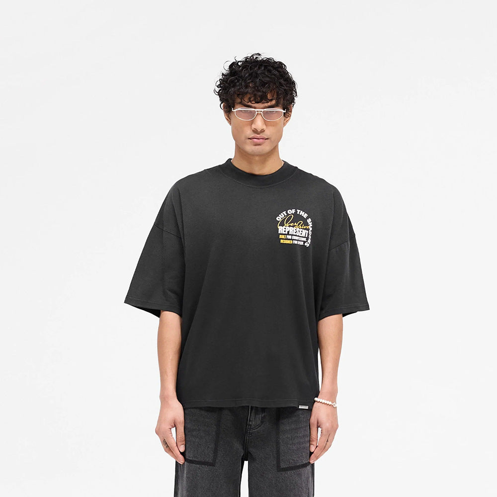 Print Cotton T-Shirt with Retro Car Culture Design
