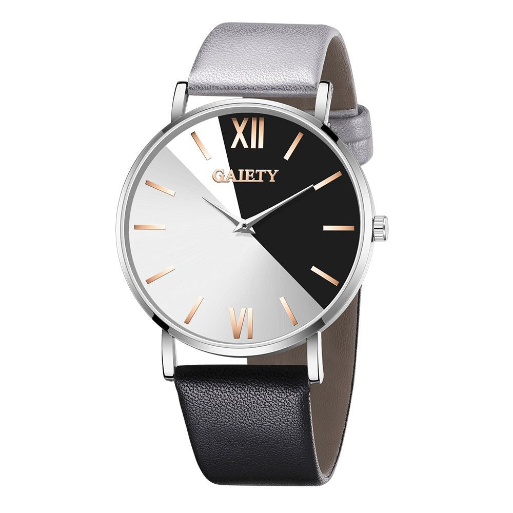 Two-color simple quartz watch
