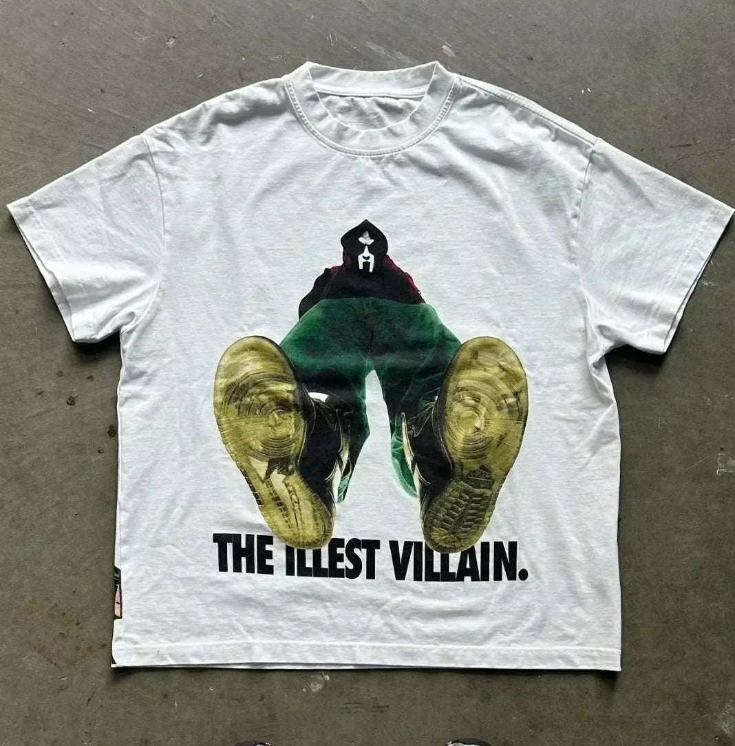 Oversized Graphic Print Cotton Blend T-Shirt