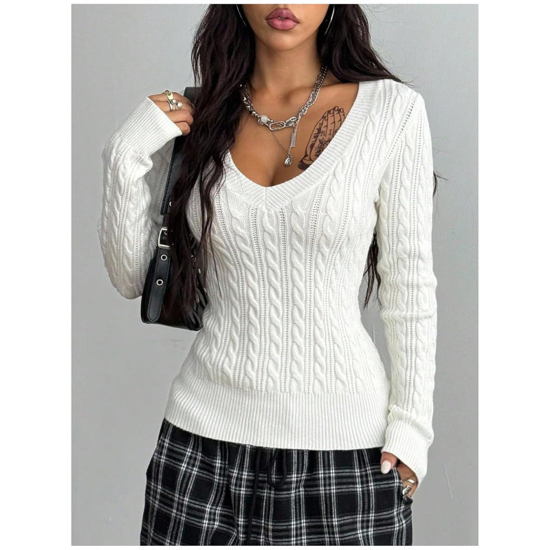 Vellora Slim Fit Cable Knit Sweater
