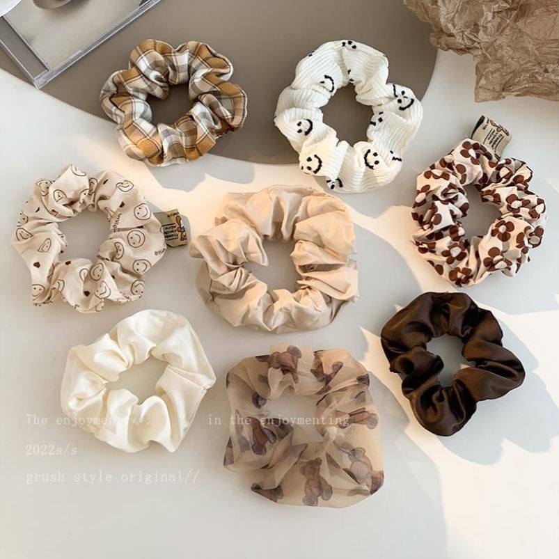Silk Scrunchies Print Leopard Scrunchie Set Elastic