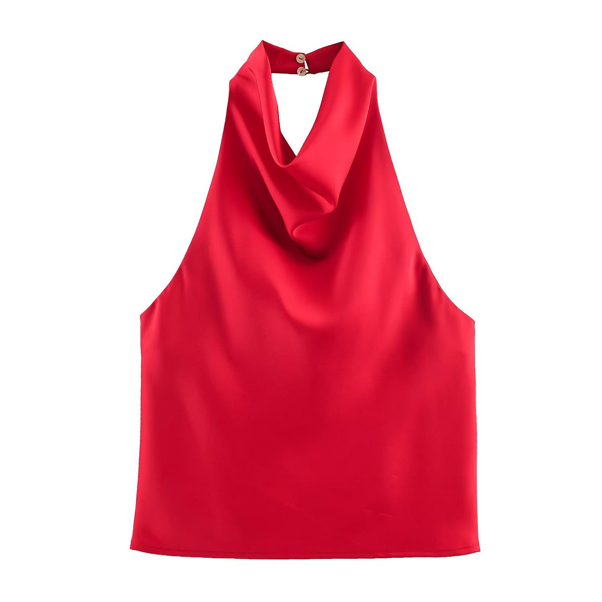 Womens Silk Satin Halter Neck Top