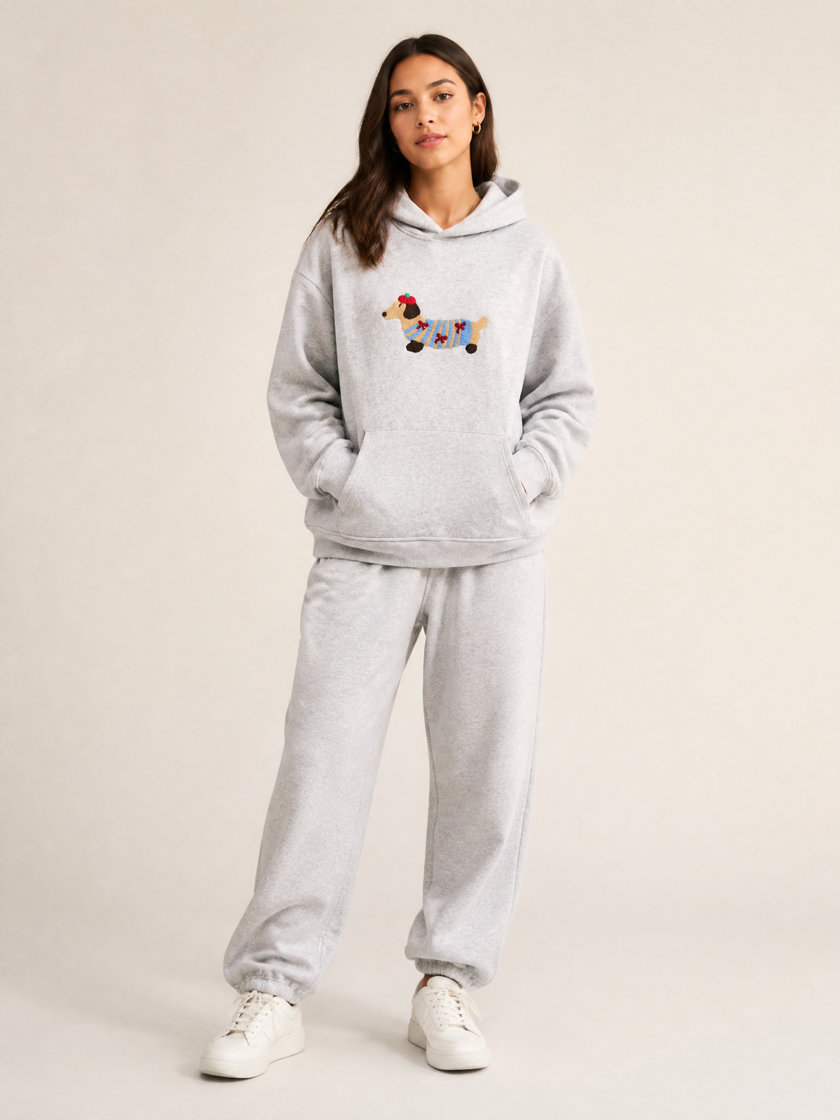 Dachshund Graphic Hooded Sweatshirt in Luxury Soft Fleece