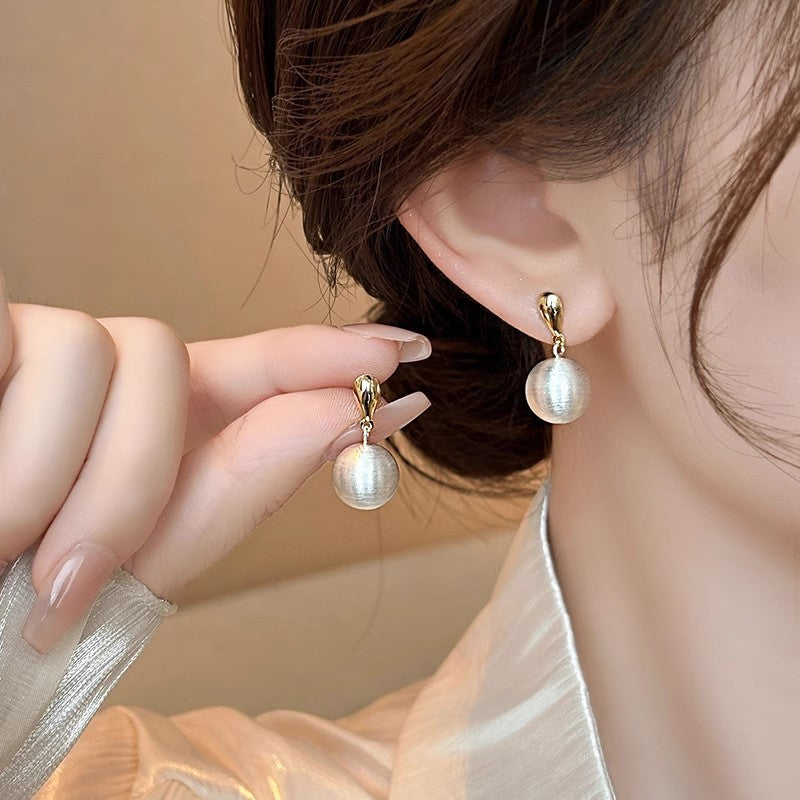 Lustre Bloom Silver Pearl Earrings