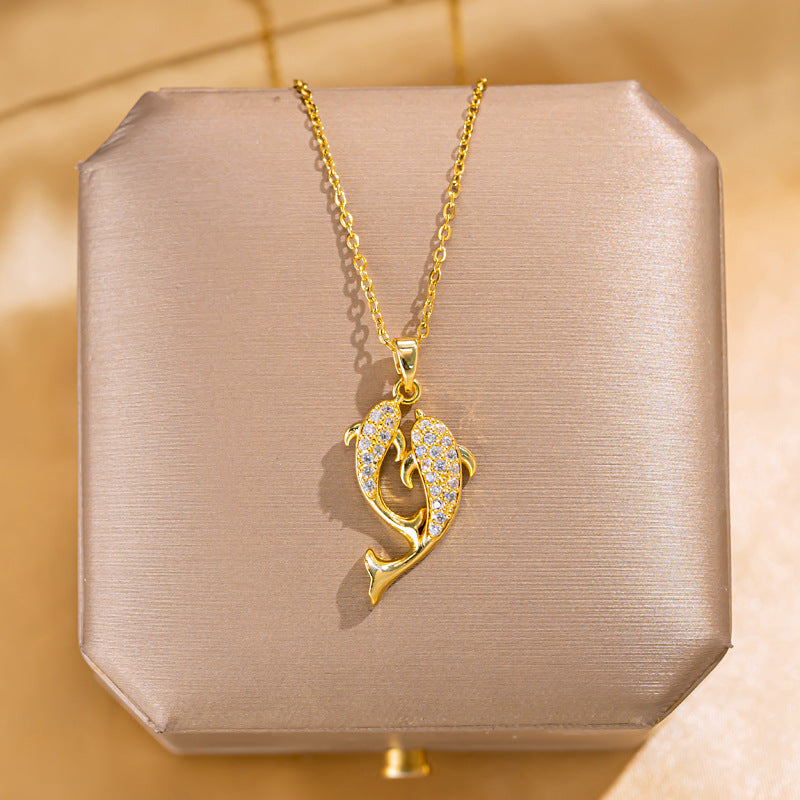 Butterfly Pendant Titanium Steel Necklace