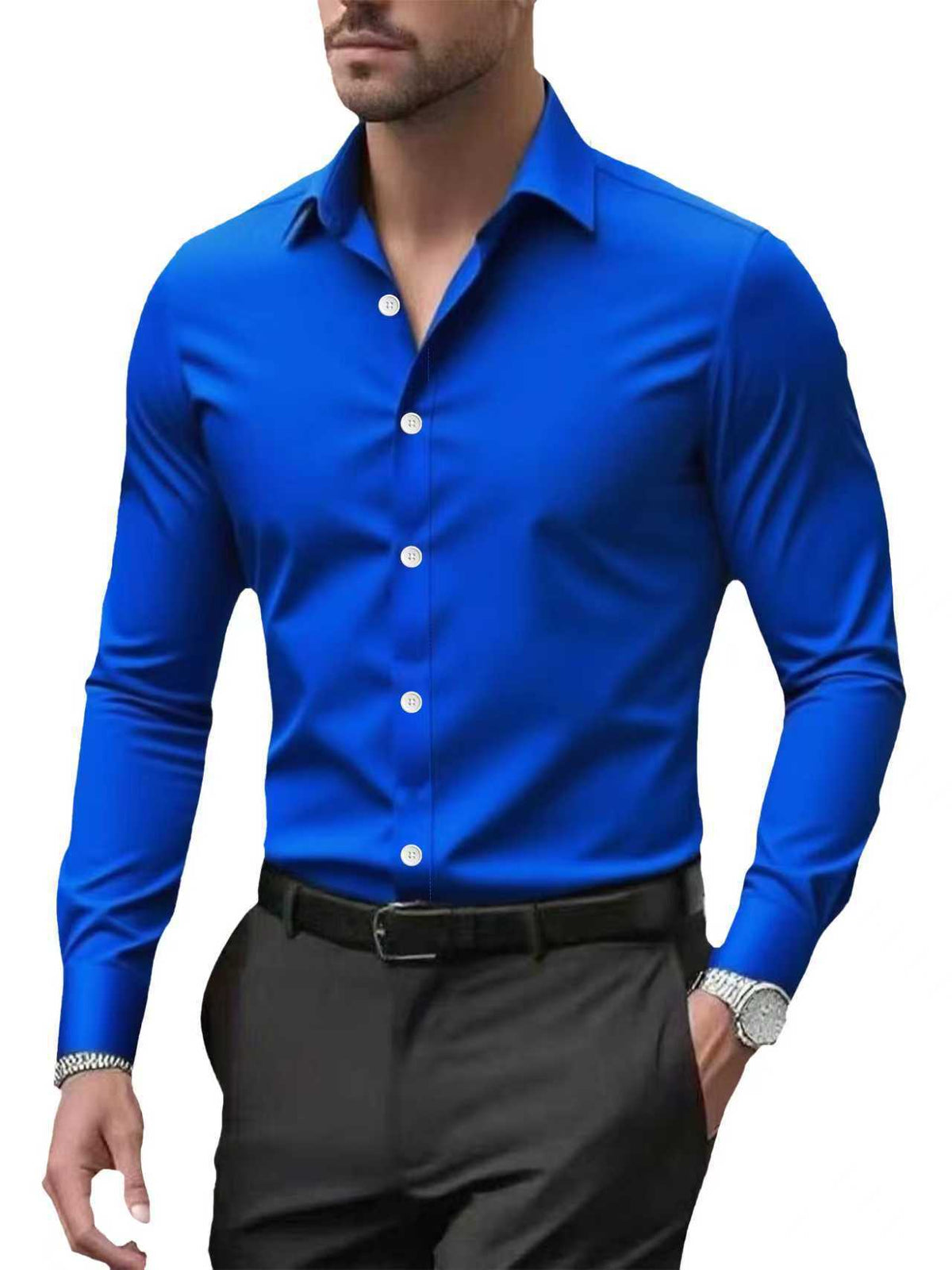 Men's Long Sleeve Cotton Blend Shirt
