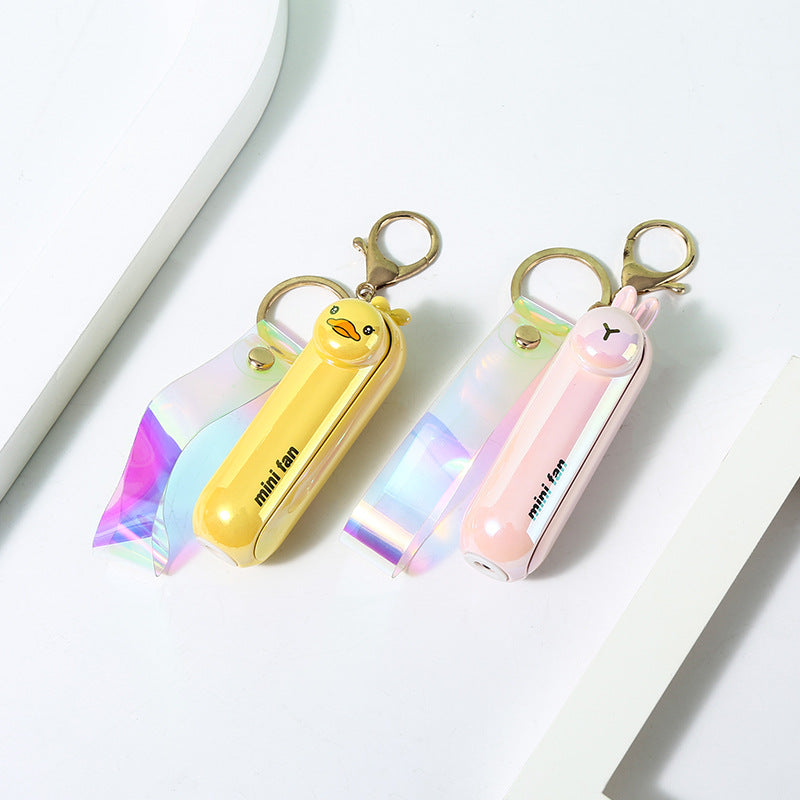 Portable USB Keychain Fan with Flashlight