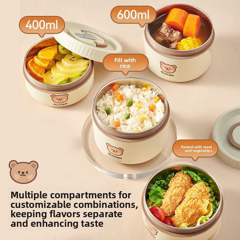 Insulated Stainless Steel Lunch Box with Microwave Heating Function