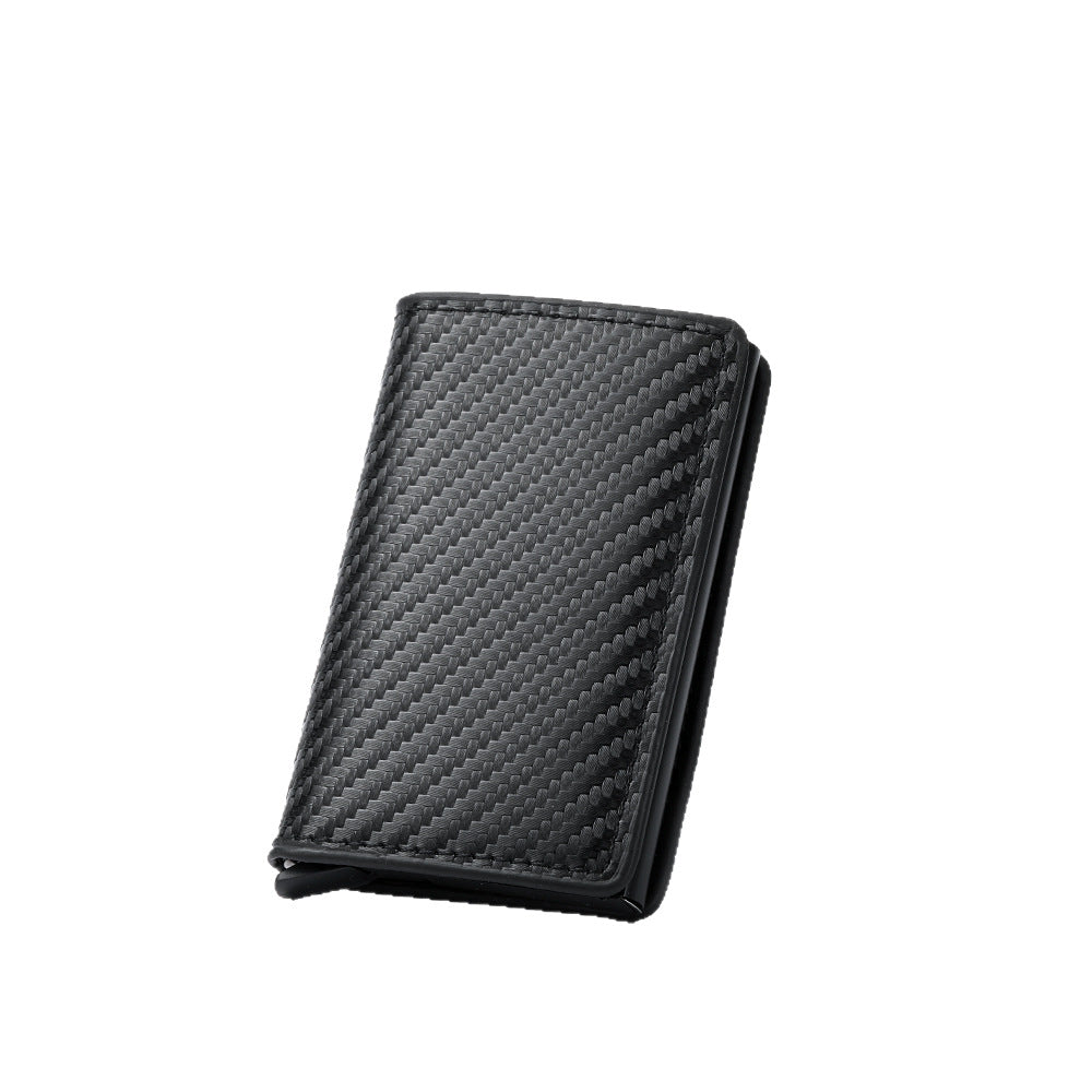 Men's ultra-thin carbon fiber automatic pop-up card wallet