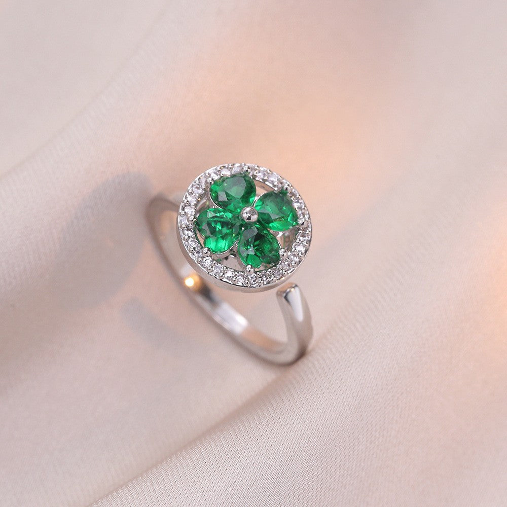 Adjustable Spinning Zircon Copper Ring