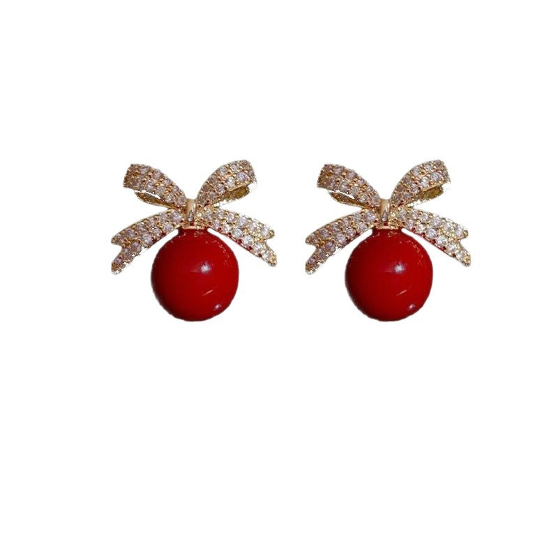 Bowknot Rhinestone Earrings for Women