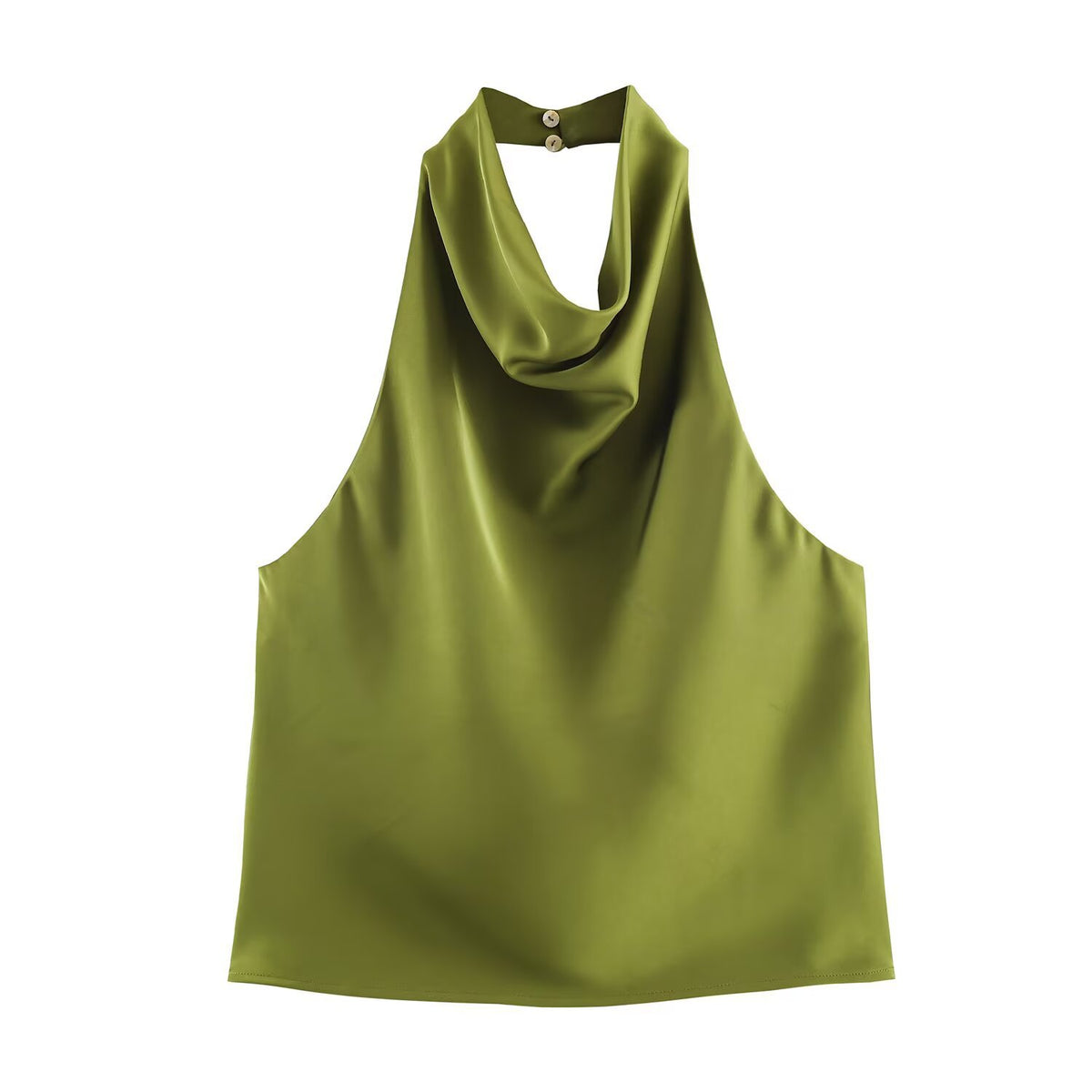 Womens Silk Satin Halter Neck Top