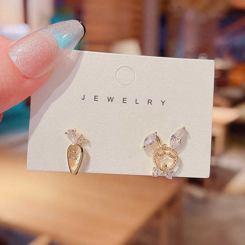 Lumineux Gold-Plated Zircon Stud Earrings