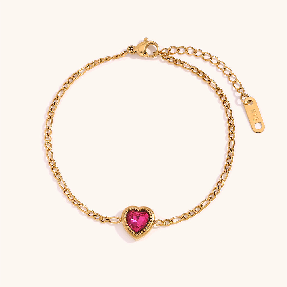 Stainless Steel Gold Plated Heart Bracelet