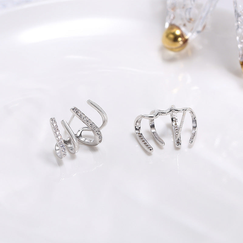 Lumineux Gold-Plated Zircon Stud Earrings