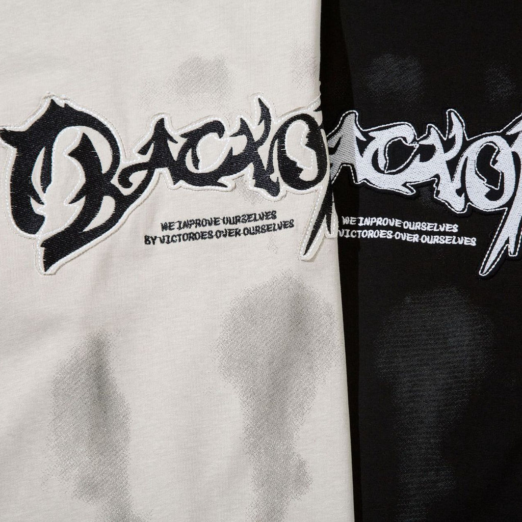 Dyed T-shirt with Heavy Embroidery Short Sleeve