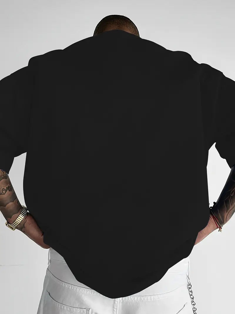 Mens Round Neck Letter Print T-shirt