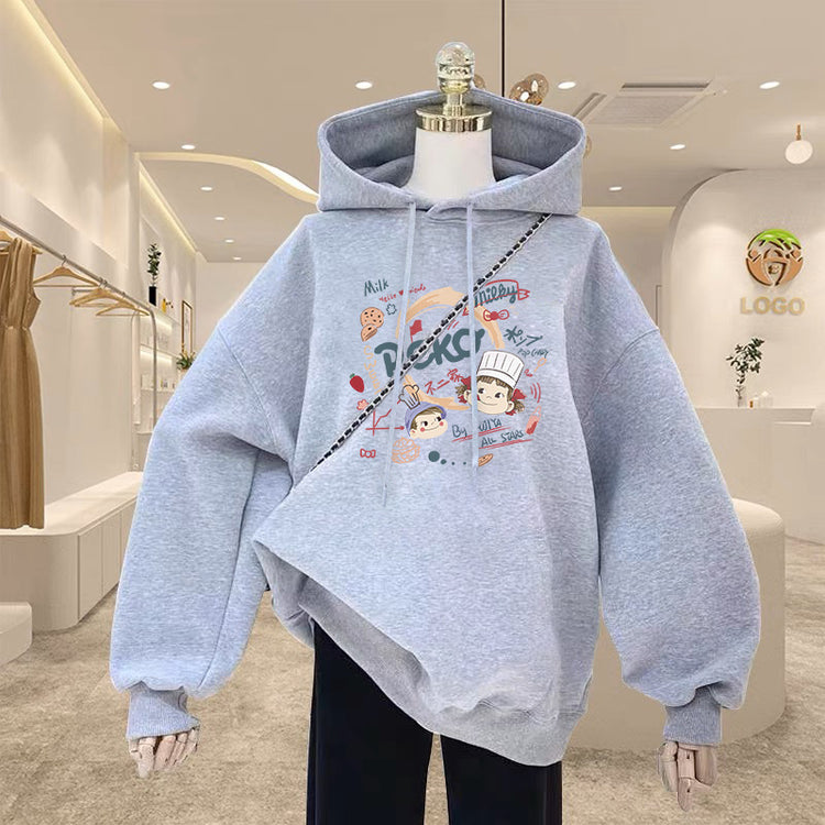 Fleece-lined and thickened sweatshirt
