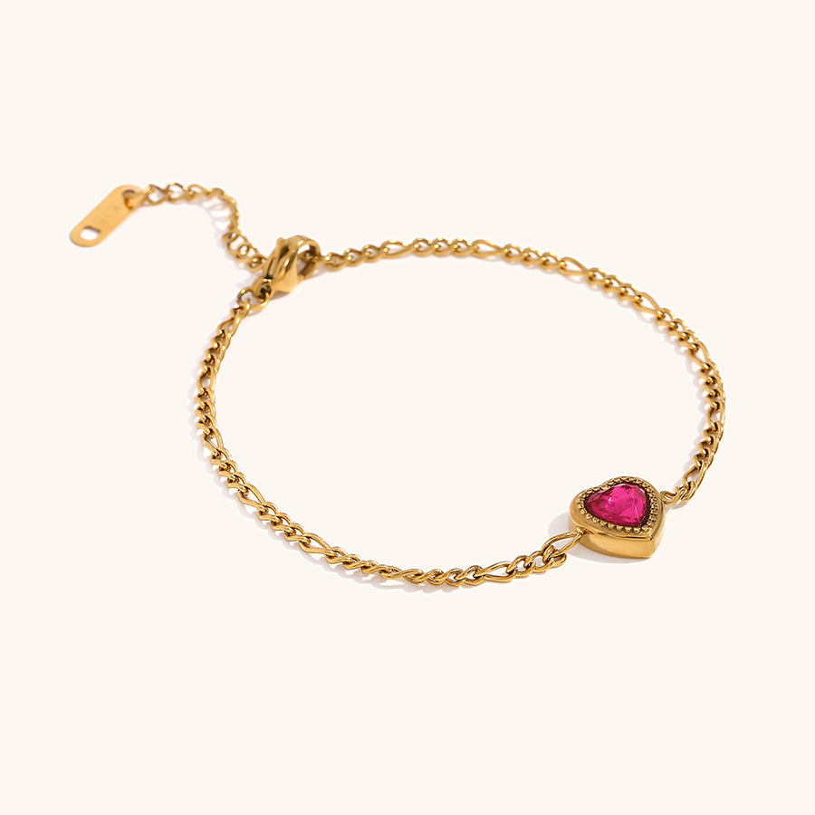 Stainless Steel Gold Plated Heart Bracelet
