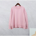 Pink Round Neck Pullover Sweater