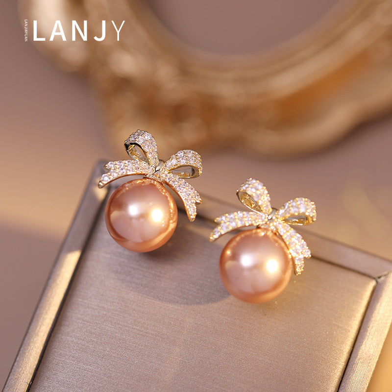 Bowknot Rhinestone Earrings for Women