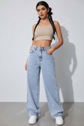Women's High Waist Straight Leg Jeans