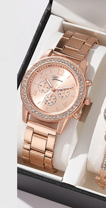 Women's Three-Eye Quartz Diamond Watch