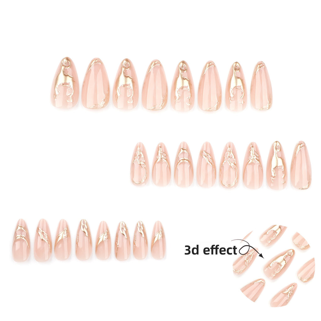 Short wearable nail plate with almonds